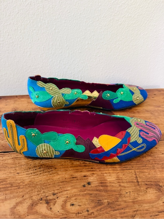 Beverly Feldman Shoes - NWT Vintage Beverly Feldman Colorful Cactus Flats
